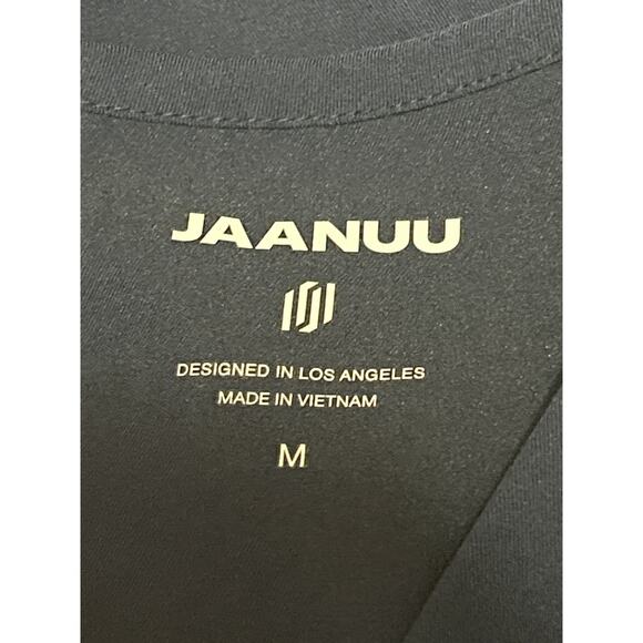 Jaanuu Women's Blue Short Sleeve Pocket Medical Scrub Pants 2 Pc Set Size M - Picture 4 of 5